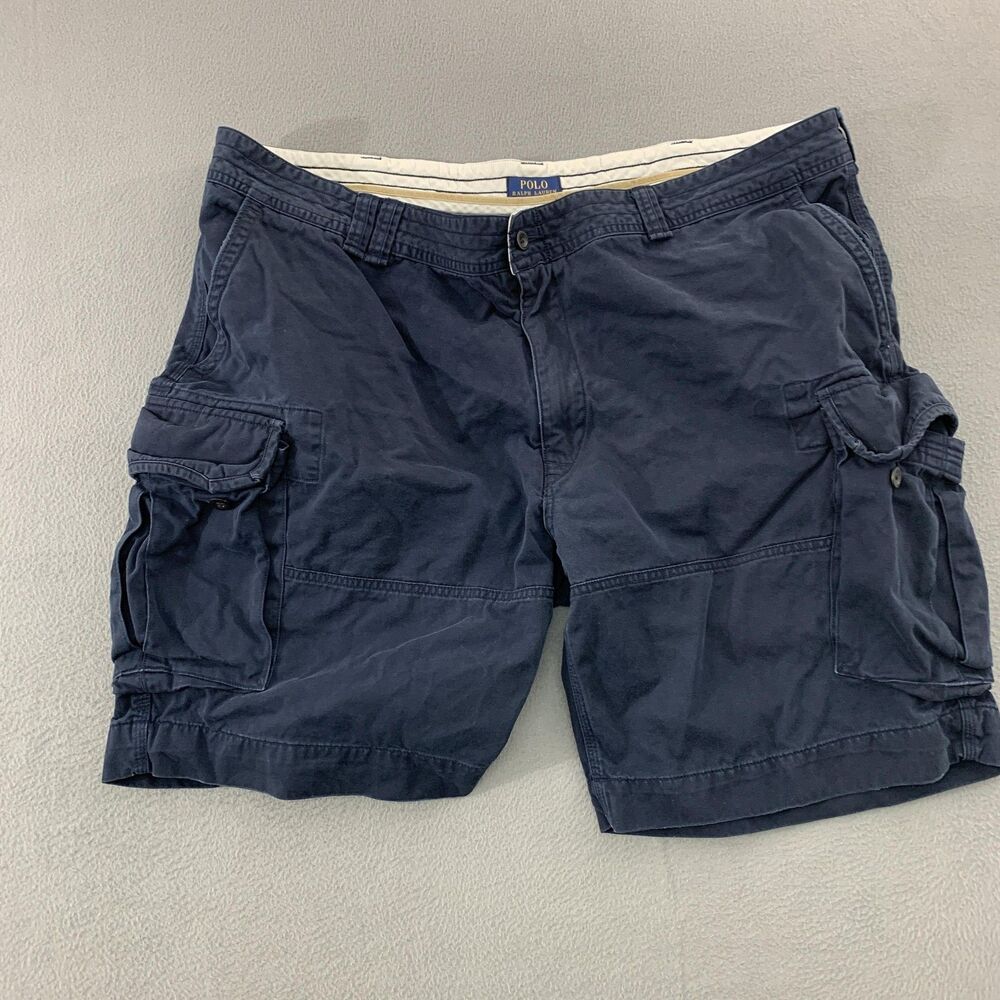 Polo Ralph Lauren Cargo Shorts Mens 50 Big & Tall Navy Blue Cotton Chino